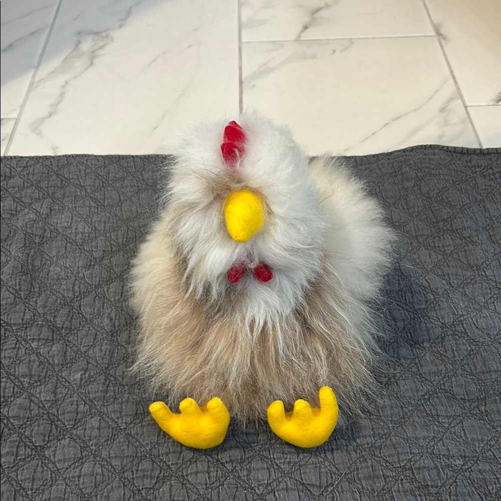 Alpaca Fur Chicken Plush Toy